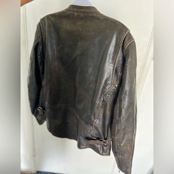 100% Leather Motorcycle Leather Jacket - Brown, Used but in Great Condition! - Picture 4 of 6
